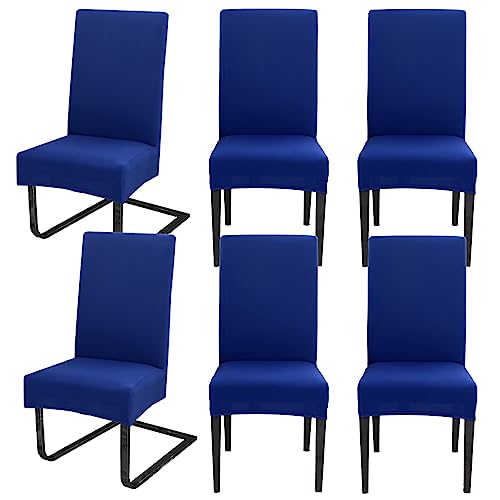 Stuhlhussen 6er Set für Schwingstühle, Abnehmbarer Waschbarer Stühle Schutz Dekoration, Stretch Stuhlbezug Hussen für Esszimmer, Hochzeit, Hotel, Küche, Partys Deko, Zeremonie, Blau von Hopelit