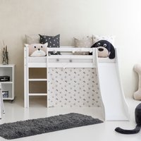 Hoppekids Hochbett ""Pets Natur"", Rutsche & Vorhang Grau und viel Auswahl von Hoppekids