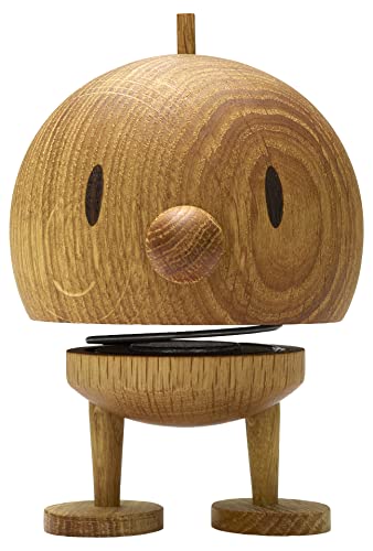 Hoptimist Bumble, Holzdeko, Wackelfigur aus Holz, Deko Skandinavisch, Deko Wohnzimmer, Schreibtisch Deko, Büro Gadgets, Tolle Kleine Geschenke, 7,5 x 8,5 x 10,7 cm, Medium, Oak von Hoptimist