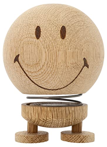 Hoptimist Smiley Wackelfigur aus Holz, Deko Skandinavisch, Deko Wohnzimmer, Schreibtisch Deko, Büro Gadgets, Tolle Kleine Geschenke, 7,4 x 8,3 x 9,5 cm, Medum, Raw Oak von Hoptimist