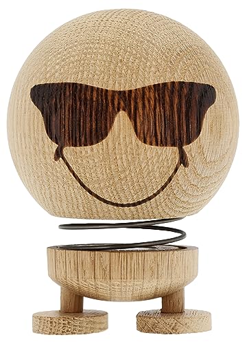 Hoptimist Smiley Cool Wackelfigur aus Holz, Deko Skandinavisch, Deko Wohnzimmer, Schreibtisch Deko, Büro Gadgets, Tolle Kleine Geschenke, 7,5 x 7,5 x 10,5 cm, Medium, Raw Oak von Hoptimist