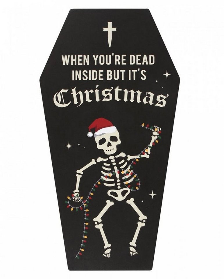 Horror-Shop Dekofigur ",Dead Inside Coffin", Cryptmas Wandbild von Horror-Shop