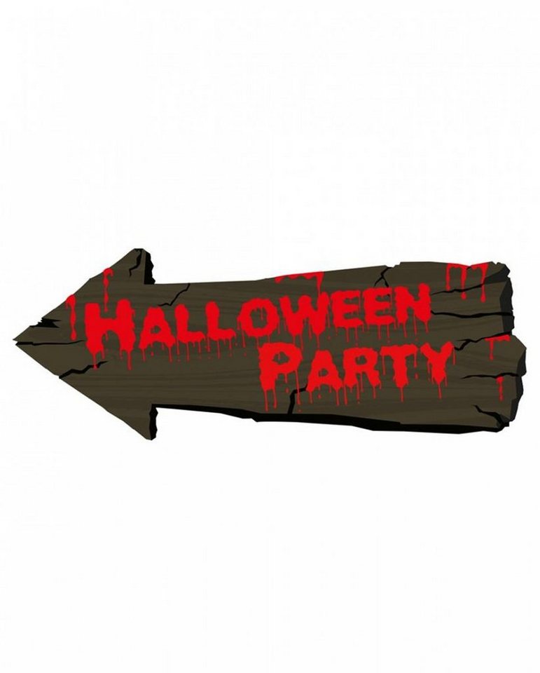 Horror-Shop Dekoobjekt Halloween Party Hinweisschild als Wegweiser 50cm von Horror-Shop