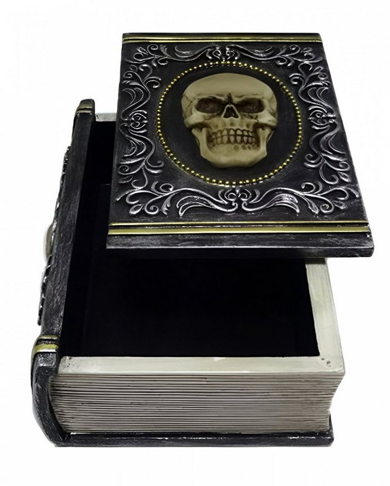 Horror-Shop Dekofigur Verziertes Totenkopf Buch als Schmuckschatulle 11 von Horror-Shop