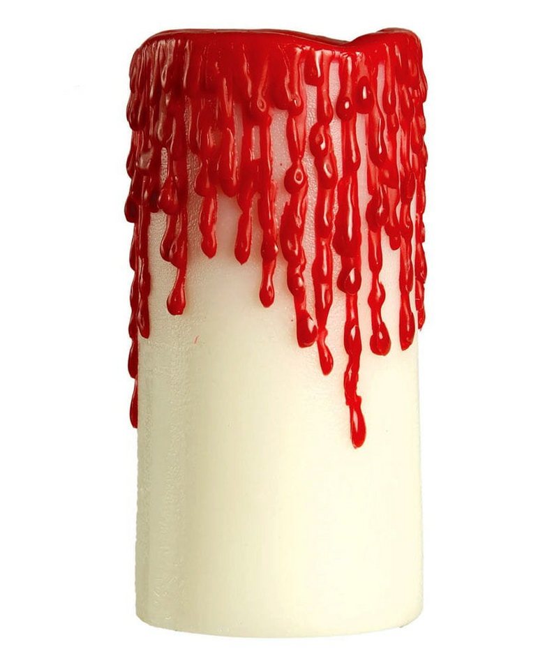 Horror-Shop Kerzenständer Weiße Kerze mit Blut 10 x 5 cm von Horror-Shop