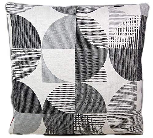 Hossner Kissenhülle 50x50 cm Meike Taupe Kreise Streifen Kissenbezug Sofakissen Cushion Case (50 x 50 cm) von Hossner Heimtex GmbH