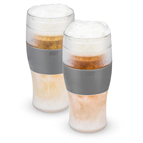 Host 3309 Beer Glasses Freeze Pint-Kühlglas (2er-Set), 473 milliliters, Grau von Host