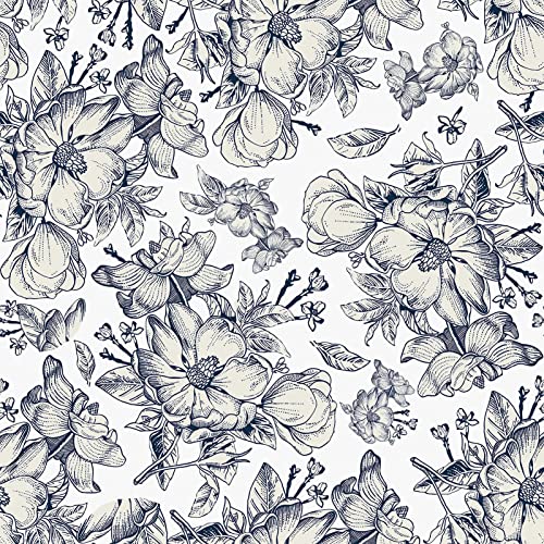 HotDecor Tapete Grau Beige Blumen 60 X 300CM Klebefolie Muster für Möbel Selbstklebende Tapete Blumen Vintage Tapeten Wohnzimmer Küche Wasserfest PVC Folie für Schrank Tisch Türfolie Selbstklebend von HotDecor