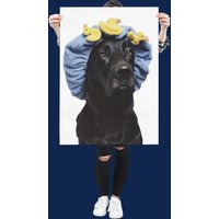 Lustiges Hunde Poster, Labrador Kunstdruck, Vertikale Premium Matte Finish, Einzigartiges Geschenk, Badezimmer, Kinderzimmer, 18x24, 24x36 von HotPrinty