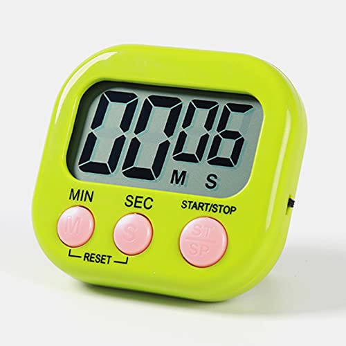 Digitaler Küchentimer Magnetisch Stoppuhr Timer mit Uhr, Timer für Backen, Küche, Studium, Trainingstraining, Count-Up- und Countdown-Uhr(Grün) von Houdian