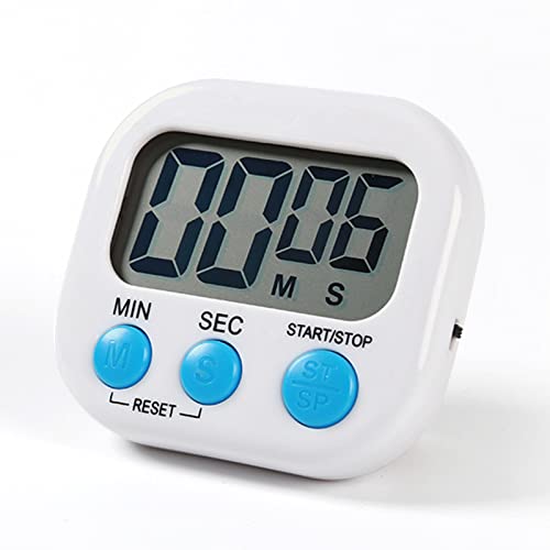 Digitaler Küchentimer Magnetisch Stoppuhr Timer mit Uhr, Timer für Backen, Küche, Studium, Trainingstraining, Count-Up- und Countdown-Uhr(Weiß) von Houdian