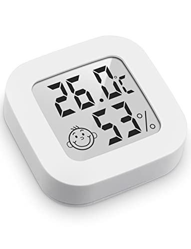 Digitales Hygrometer Innen, Mini Thermometer Thermo-Hygrometer mit Hhen Genauigkeit, Temperatur und Luftfeuchtigkeitsmesser Hydrometer Feuchtigkeit Digital für Babyraum, Wohnzimmer, Büro von Houdian