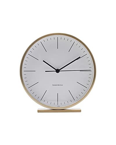 House Doctor Tischuhr 15x15 cm - Elegante Wecker Analog in Gold - Wanduhr Funk & Stilvolle Tischuhr von House Doctor