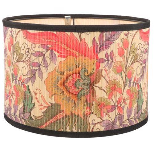 Housoutil Grünpflanzen Bedruckter Bambus-Lampenschirm Vintage-Blumen-Bambus-Trommel-Lampenschirm E27-Ersatz-Kronleuchter-Lampenschirm Für Pendellampen Tischlampen Stehlampen Housoutil Grünpflanzen Bedruckter Bambus-Lampenschirm Vintage-Blumen-Bambus-Trommel-Lampenschirm E27-Ersatz-Kronleuchter-Lampenschirm Für Pendellampen Tischlampen Stehlampen von Housoutil