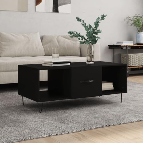 Hovothy Couchtisch 102x50x40 cm Wohnzimmertisch Kaffeetisch Beistelltisch Sofatisch Modernes Design Coffee Table für Wohnzimmer, Büro Schwarz von Hovothy