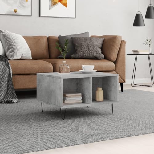 Hovothy Couchtisch 60x50x36,5 cm Wohnzimmertisch Kaffeetisch Beistelltisch Sofatisch Modernes Design Coffee Table für Wohnzimmer, Büro Betongrau von Hovothy