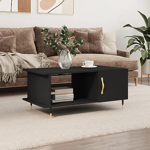 Hovothy Couchtisch 90x50x40 cm Wohnzimmertisch Kaffeetisch Beistelltisch Sofatisch Modernes Design Coffee Table für Wohnzimmer, Büro Schwarz von Hovothy