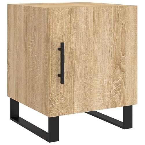 Hovothy Nachttisch Nachtschrank Nachtkästchen Kommode Mit Schubladen 40x40x50cm Beistelltisch Kleiner Schrank Nightstand Holz Bedside Table Sonoma-Eiche von Hovothy