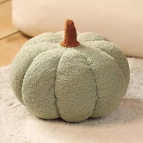 Kürbis Dekokissen Halloween, Kürbis Kissen, Erntedankfest 3D Kürbis Zierkissen, Herbst Pumpkin Pillow Kürbis Deko, Kürbiskissen Kissen für Auto, Schlafzimmer, Sofa, hellgrün, 30cm von Hovoto