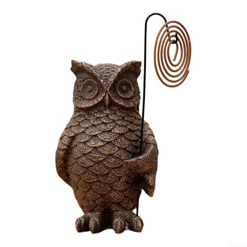 HpLive Garten Eule Skulptur Dekofigur für Außenbereich Harz Gartenfigur mit Räucherstäbchenhalter Hof Rasen Ornament HpLive Garten Eule Skulptur Dekofigur für Außenbereich Harz Gartenfigur mit Räucherstäbchenhalter Hof Rasen Ornament von HpLive