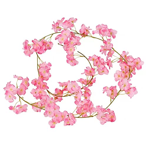 Blumenranken, 2 Stück, künstliche Kirschblüten-Girlande, zum Aufhängen, Kirschblüten-Ranke, Seidenranken-Girlande für Heimdekoration, Blumengirlande von Hperu