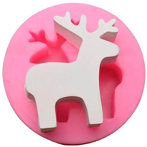 Weihnachtselk Silikonform, Rentier Fondantform Seife Formeisen Eiswürfelform Für Schokolade, Süßigkeiten, Gummi, Kuchendekoration Backwerkzeug von Hrippy