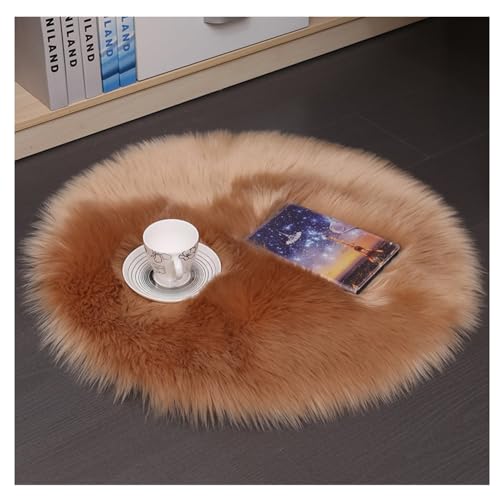 Hrlace Lammfell Schaffell Teppich Rund Kunstfell Teppich Waschbar Weich Fellteppich Flauschiger Longhair Stuhlauflage Nachahmung Wolle Bettvorleger Sofa Matte für Heimdekoration Khaki 140 * 140cm Hrlace Lammfell Schaffell Teppich Rund Kunstfell Teppich Waschbar Weich Fellteppich Flauschiger Longhair Stuhlauflage Nachahmung Wolle Bettvorleger Sofa Matte für Heimdekoration Khaki 140 * 140cm von Hrlace