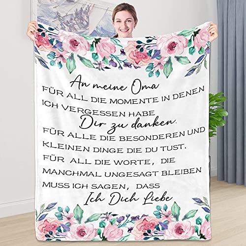 Hsientpe Personalisierte Decke Geschenk für Oma Von Enkelin, Kuscheldecke Flauschige An Meine Oma Von Enkelin,Geburtstagsgeschenk Erntedankfest Geschenk für Oma von Hsientpe