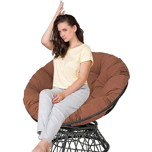 Hsivtns Papasan Sitzauflagen GartenmöBel,Sessel Kissen Runder Papasansessel Sitzauflagen Handgefertigt Polster für Hollywoodschaukel,Coffee Color,180×180cm von Hsivtns