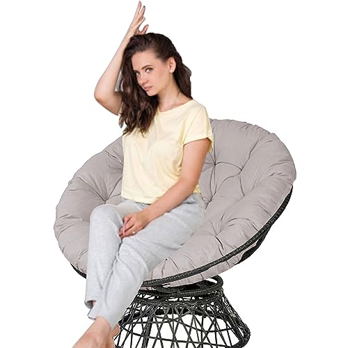 Hsivtns Papasan Sitzauflagen GartenmöBel,Sessel Kissen Runder Papasansessel Sitzauflagen Handgefertigt Polster für Hollywoodschaukel,Grau,160×160cm von Hsivtns