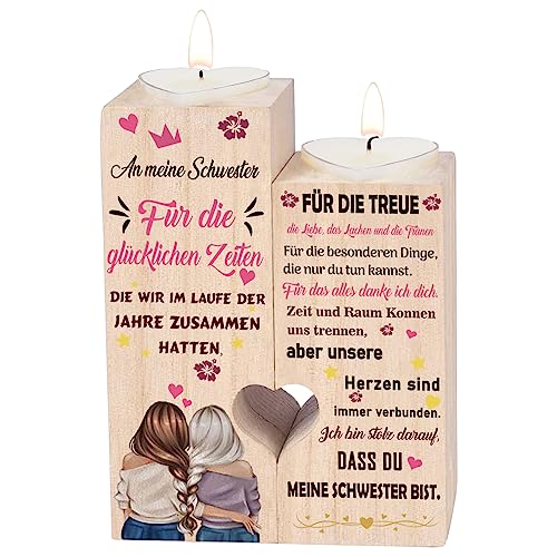 Hua Feishang-Geschenke für Schwester,Kerzenständer Beste Freundin Geschenke,Beste Schwester Geschenke,DASS DU Meine Schwester BIST von Hua Feishang