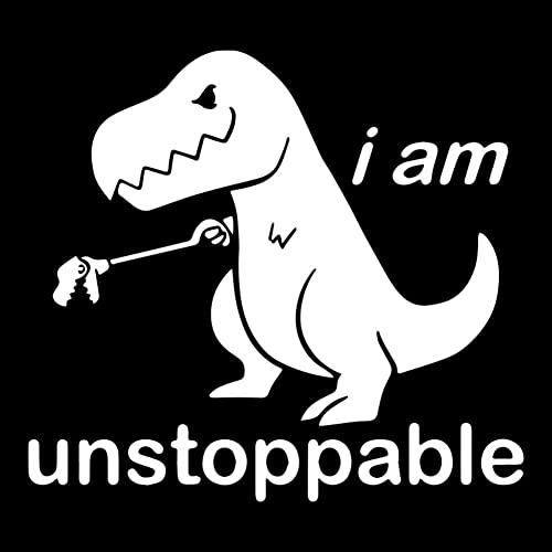 Auto Styling Aufkleber,5 Stück Kreative Konzeptideen "I am Unstoppable" Aufkleber T-Rex lustige Aufkleber Dinosaurier-Aufkleber Vinyl Aufkleber für Autos, Lastwagen, Vans, Wände, Laptop von Huamengyuan