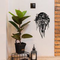 Qualle Wandkunst, Natur Moderne Wanddekoration, Meeresleben Dekor, Ozean Neues Zuhause Geschenk, Metall Wandbehang von HufaConceptWallArt