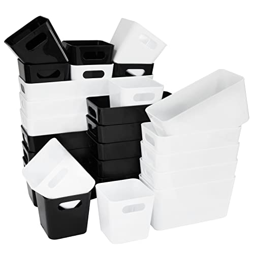 26 Teile Organizer Set - 10 cm hoch - weiß und schwarz - in 3 Größen - Schubladeneinsatz - passend für 2 Schubladen von 40 x 60 cm von Hummelladen