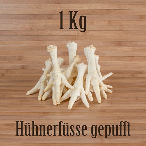 Hunde Design 1 Kg Hühnerfüße gepufft mit Honig - wie Schweinenase Honignase Kauartikel Kausnack von Hunde Design