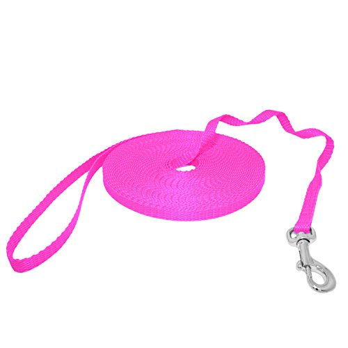 Mini Schleppleine Feldleine Ausbildungsleine Suchleine (45m, Neon Rosa) von Caseeto