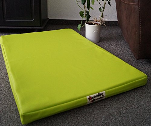 Hundematratze Luminosa Hundebett Matratze Schlafplatz Kunstleder 120 cm X 80 cm Limone von Hundebettenmanufaktur