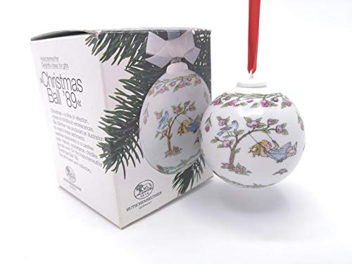Hutschenreuther Weihnachtskugel 1989 Kinderschaukel, mit Originalverpackung, Porzellankugel Kugel Design von Ole Winther / Porcelain ball / Sfera porcellana von Hutschenreuther