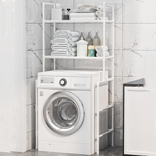 2-lagiges Lagerregal über der Waschmaschine,Mehrzweck-Badezimmerregal aus Metall,WC-Lagerregal,Lagerregal über der Waschmaschine,A,68 x 37 x 153 cm von HwZeQr