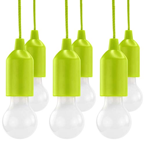 HyCell Pull Light 6er Set mit Zugschalter inkl. AAA Batterien - tragbare LED Lampe warmweiß - Mobile Leuchte ideal für Garten Schuppen Zelt Camping Dachboden Kleiderschrank oder Party Dekoration von HyCell