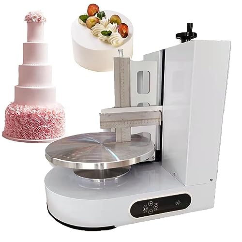 Hydravex Automatische Geburtstagskuchen-Beschichtungsmaschine, Kuchen-Buttercreme-Verteilmaschine, Eiscreme-Glattbeschichtungs-Verteilmaschine für die Herstellung von 4-12-Zoll-Kuchen,White von Hydravex