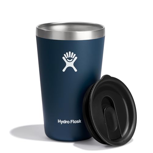 Hydro Flask - Tumbler - Thermobecher für Unterwegs 473 ml (16 oz) - Verschließbarem, Auslaufsicherem Eindrückdeckel - Doppelwandiger, Vakuumisolierter Reisebecher aus Edelstahl - Heiß & Kalt - Indigo von Hydro Flask