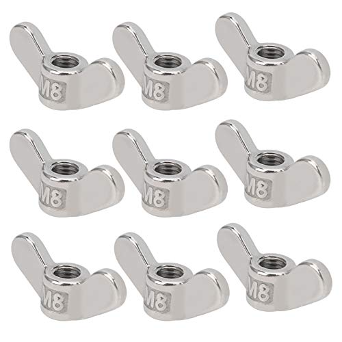 10-teilige M8-Flügelmutter, 304-Edelstahl-Flügelmutter, 8 mm, Flügelmutter-Schmetterlingsmuttern, Befestigungselemente von Hyuduo