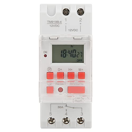 Digitale Zeitschaltuhr, DC 12V 30A 7 Tage Programmierbarer Timer, Mit Countdown-Funktion,16 EIN-/Aus-Einstellungen,LED-Anzeige,LCD Display Zeitschaltuhr von Hyuduo