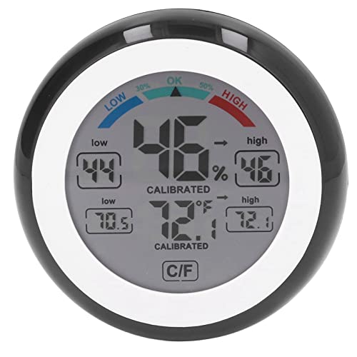 Hyuduo Thermometer Indoor Outdoor Thermometer Hygrometer Runder Touchscreen Drahtloser Elektronischer Temperatur-Feuchtigkeitsmesser Mit LCD-Gartengeräten von Hyuduo