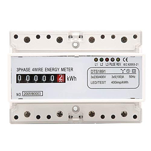 KWh-Zähler, DIN-Schienen-Stromzähler, DTS1891 3-Phasen-4-Draht-7P-DIN-Schienen-Stromzähler-Energiezähler, Zur Messung von 50 Hz, Stromkreisprüfgerät von Hyuduo