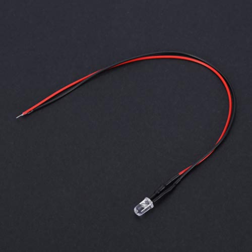 LED-Licht Kabel, LED-Leuchtdiode Verdrahtet Mehrere Farben LED-Licht Kabel 10 Stück 7,9 in 0,06 W 12V 5mm Rot Gelb Blau Grün, LED-Lampen (weiße haare warmweiß) von Hyuduo