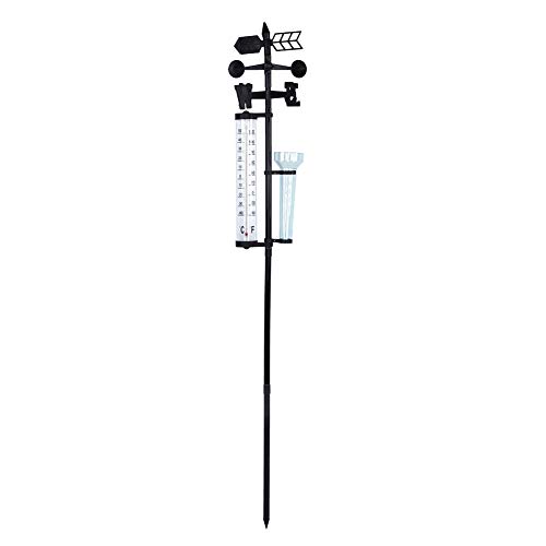 3-in-1 Outdoor-Garten-Wetterstation, Thermometer, Regenmesser, Windanzeige von Hztyyier