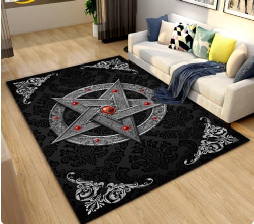 ICOBES Gothic-Schädel-Geist-Horrible-Bereichsteppich, Teppichteppich Für Wohnzimmer, Schlafzimmer-Sofa-Fußmatte, rutschfeste Kinder-Bodenmatte 60X90 cm von ICOBES