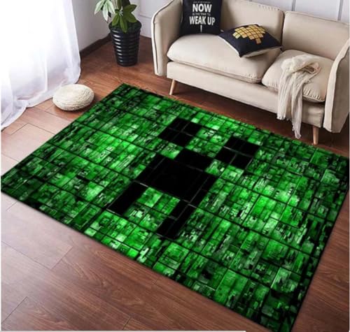 ICOBES Spiel Teppich Meine Welt Bedruckter Teppich Mosaikmuster Teppich Gamer Zimmer Dekor Schlafzimmer Bodenpolster Wohnzimmer Türpolster 80X150Cm von ICOBES